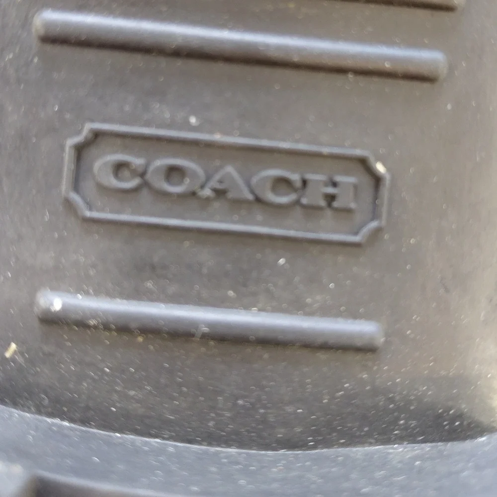 Coach Black Pebbled Leather‎ Tall Riding Harness Boots Silver Buckle Women Mens